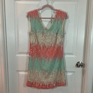 Skies Are Blue Anthropologie Sequin Wedding Party Sleeveless Mini Dress Size XS